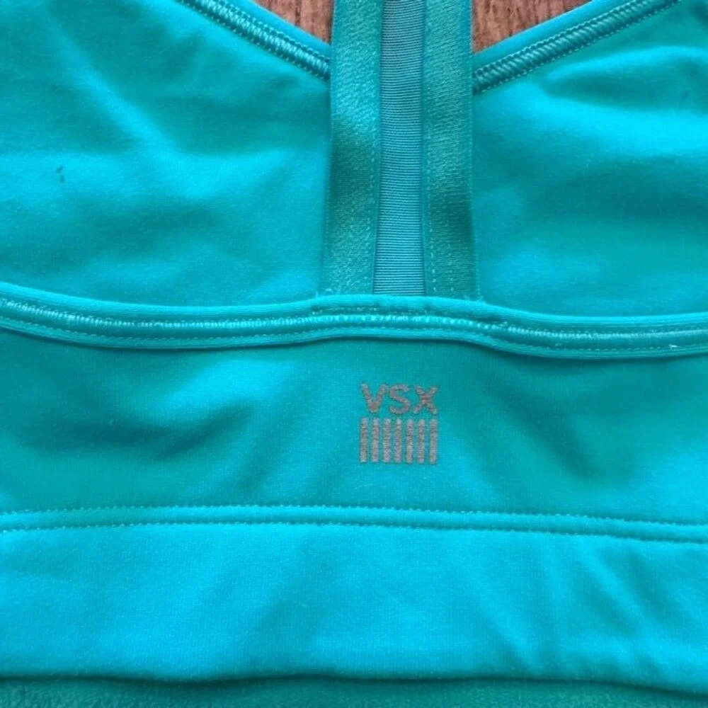 Victorias Secret VSX‎ Sport Cami Sports Bra Turquoise Blue Mesh Racerback Small